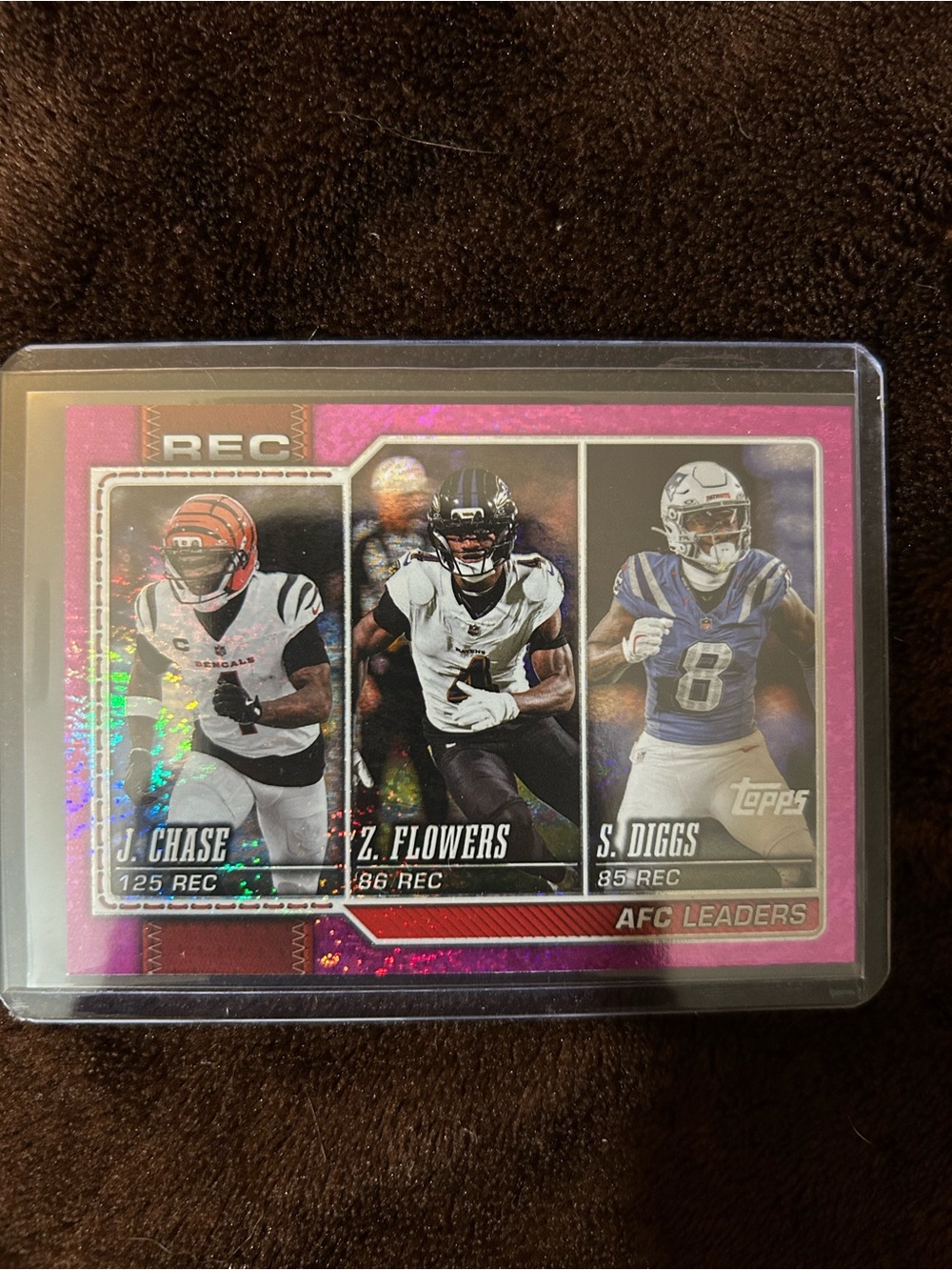 Topps Pink AFC Leaders Football Card - Pink